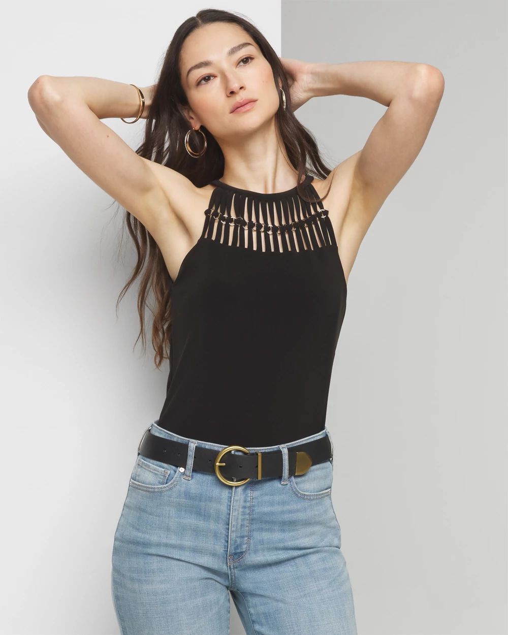 Vivo Jersey Halter Neck Tank Top - Teal